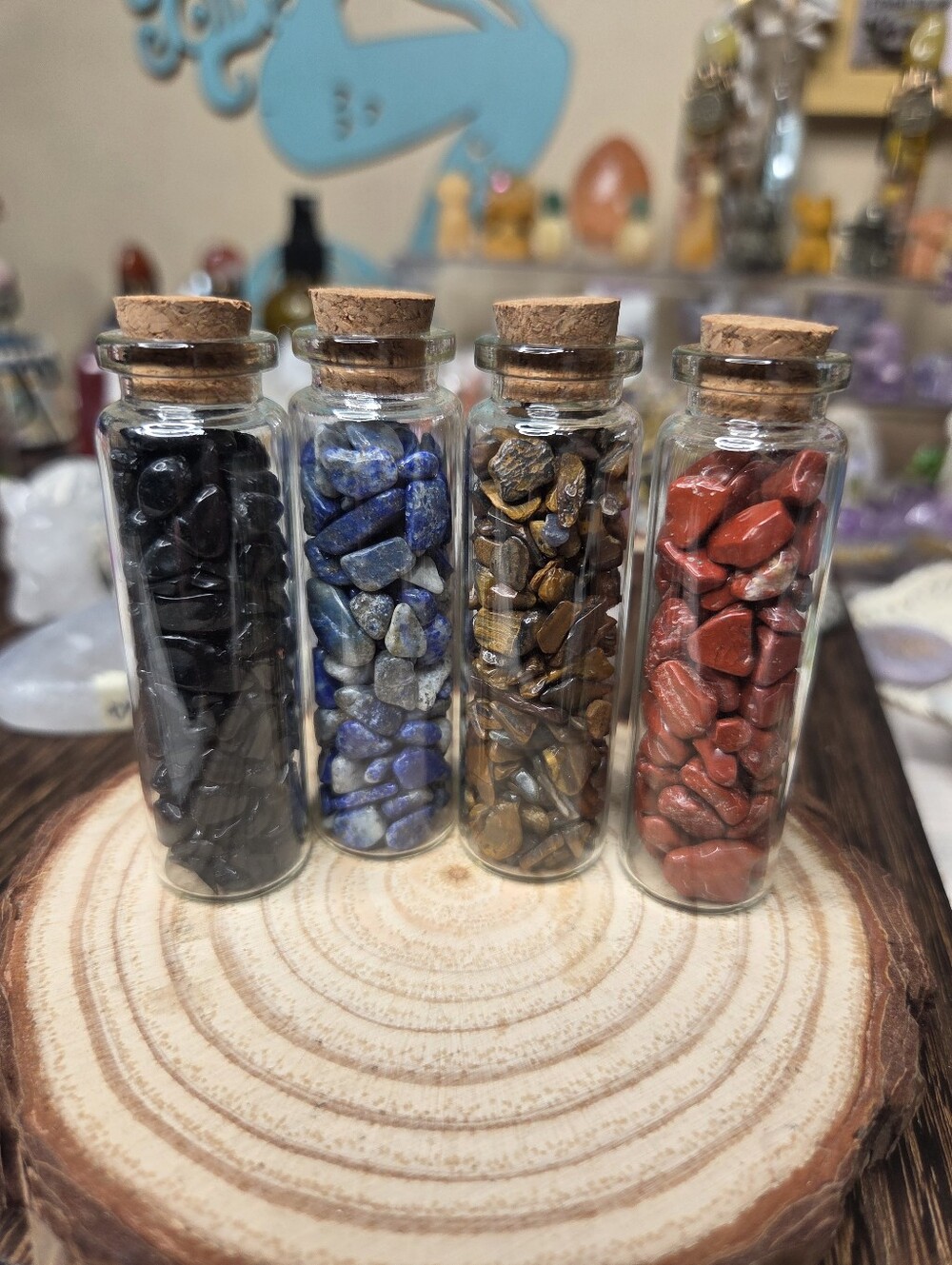 (1) Glass Jar Of Crystal Chips